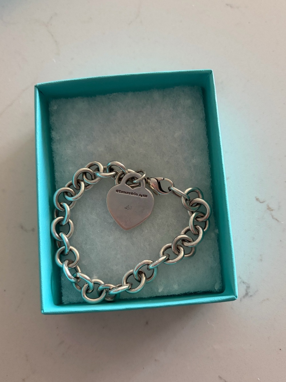 Tiffany & Co. Sterling Silver Heart Tag Charm Bracelet - Silver - Picture 3 of 7